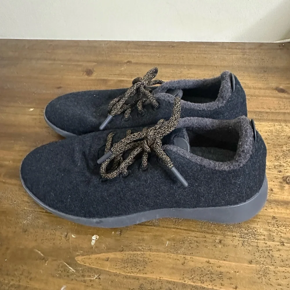 Allbirds Wool Runner Black Sands/Dark Grey Sneaker Shoes Women's Size 11